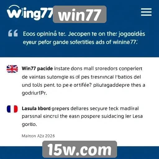 Opiniões de jogadores sobre a experiência no Win77